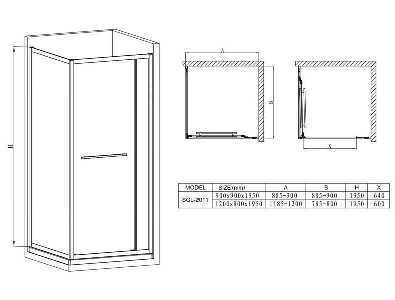 Душевая кабина без поддона Mixxus Premium Quadro SC01-90x90x195-TR Black прозрачное стекло 6мм (MI8292) MI8292 фото