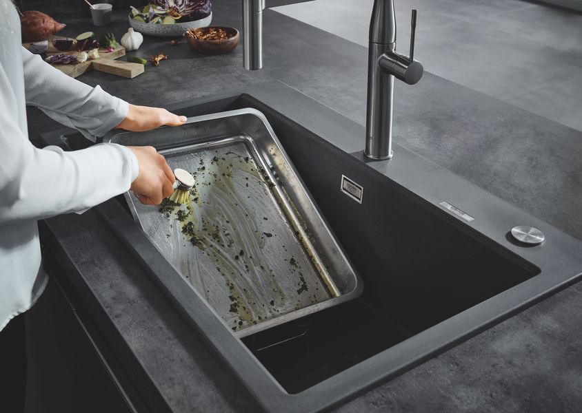 Композитна мийка для кухні Grohe K700 (31652AP0), чорна матова, 780х510х220 мм 31652AP0 фото