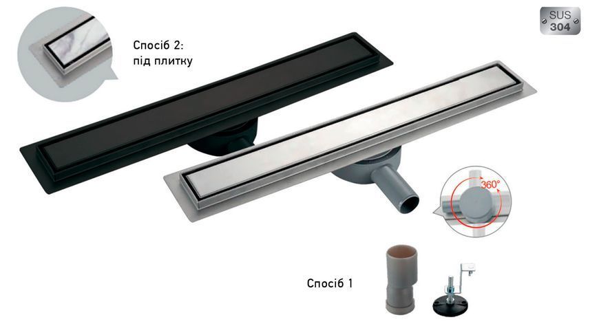 Душевой трап из нержавеющей стали SUS304 Koer FD29-70x500 (KR3268) KR3268 фото