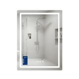 Дзеркало Qtap Mideya (MI2) 600х800 з годинником, з LED-підсвічуванням Touch, з антизапотіванням, димером, рег. яскравості QTMID100080049267 SD00055391 фото