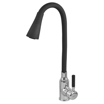Змішувач для кухні Zerix ATRIUM-011-T REFL.BLACK (Колір хром+силік.вилив чорний) (ZX4720) ZX4720 фото