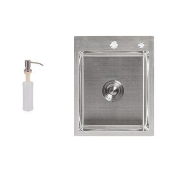 Мойка для кухни интегрированная Lidz Handmade H4050 (LDH4050BRU39258) Brushed Steel 3,0/1,0 мм SD00045362 фото