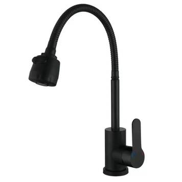 Смеситель для кухни Zerix DAX-011 Black Reflector с нерж. стали SUS304 (ZX4822) ZX4822 фото