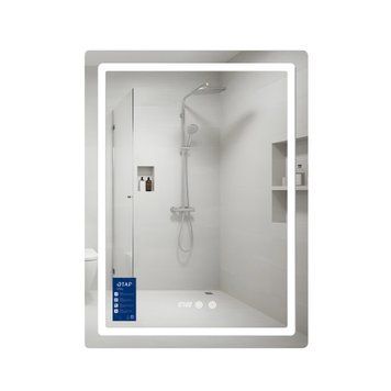 Дзеркало Qtap Mideya (MI2) 600х800 з годинником, з LED-підсвічуванням Touch, з антизапотіванням, димером, рег. яскравості QTMID100080049267 SD00055391 фото