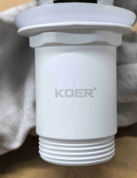 Донний клапан для раковини Koer PW-07-03 1 1/4'' з переливом автоматичний СLICK-СLACK (Колір білий) (KR5783) KR5783 фото