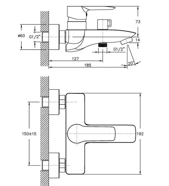 Змішувач для ванни Haiba Columbia 009 (HB0815) HB0815 фото