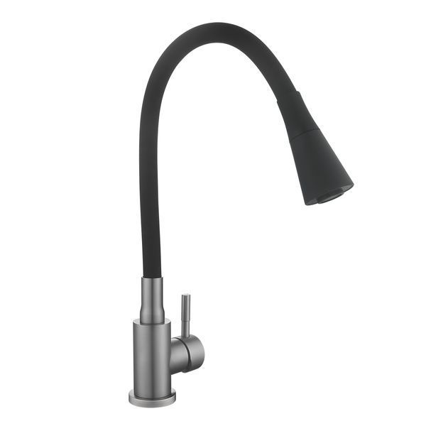 Змішувач для кухні Lidz Aria 015F31 (k35) з гнучким виливом LDARI015F31BGRP49566 Graphite/Black SD00055690 фото