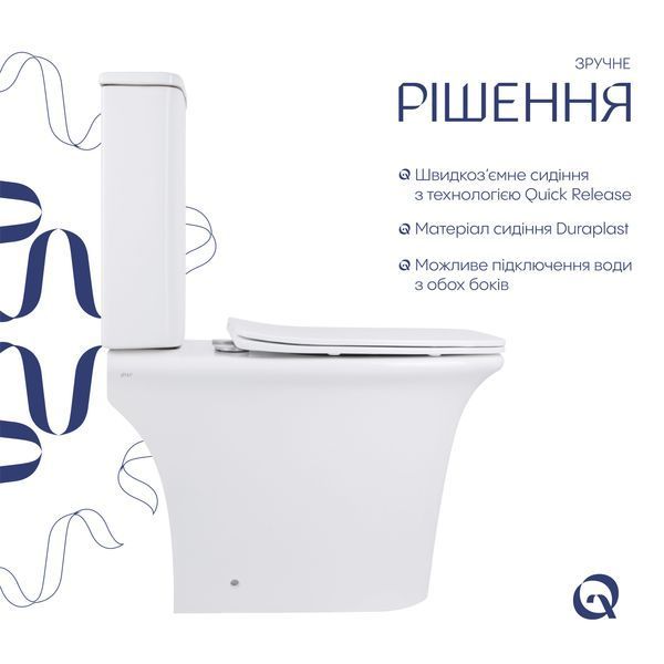 Унитаз-компакт Qtap Kalao безободковый с сиденьем Soft-close QT08221213AW SD00046562 фото