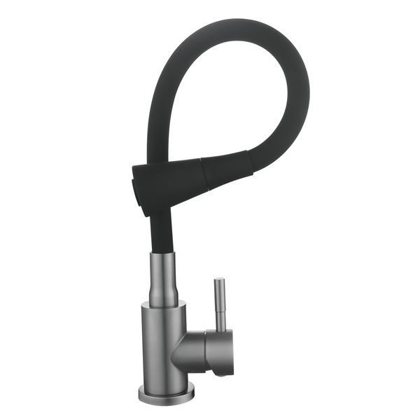 Змішувач для кухні Lidz Aria 015F31 (k35) з гнучким виливом LDARI015F31BGRP49566 Graphite/Black SD00055690 фото