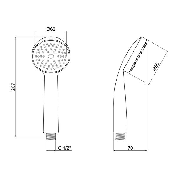 Лійка для ручного душу Лейки Lidz Niagara 00 80 мм округла LDNIA00CRM22039 Chrome SD00028136 фото