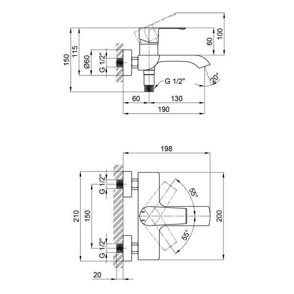 Смеситель для ванны Qtap Zelnava QTZELN3050101G Graphite SD00044014 фото