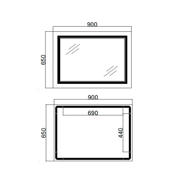 Дзеркало Qtap Cardinal 650х900 з LED-підсвічуванням Touch, з антизапотіванням, з димером, рег. темп. кольору (3000-6500K) Reverse QT0478C6590 SD00052324 фото