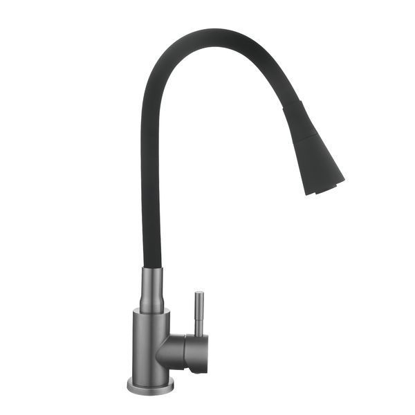 Змішувач для кухні Lidz Aria 015F31 (k35) з гнучким виливом LDARI015F31BGRP49566 Graphite/Black SD00055690 фото