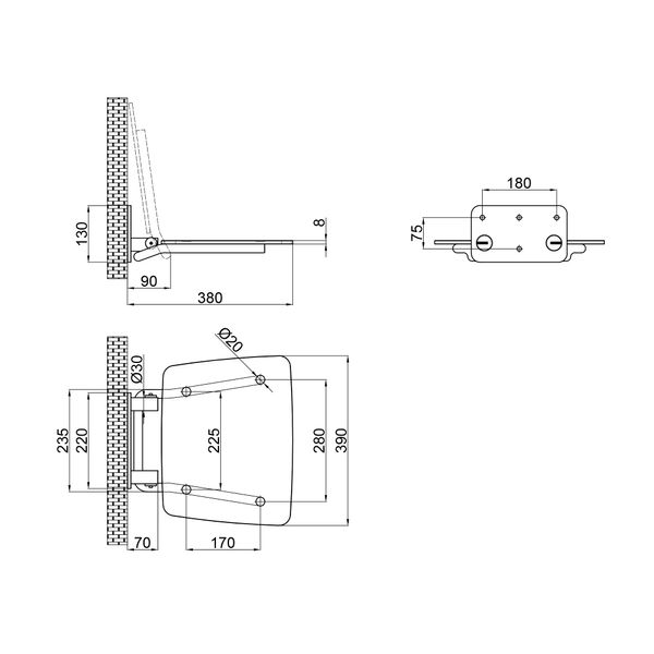 Сиденье для душа Qtap Comfort BLA5035 SD00045306 фото