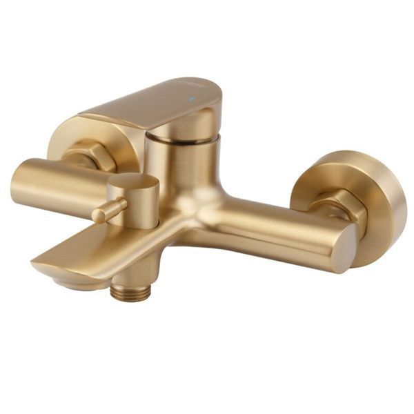 Комплект змішувачів KOER KB Gold 2 в 1: для ванни KB-40028-12 та умивальника KB-10028-12, латунь, матове золото KR307291 фото