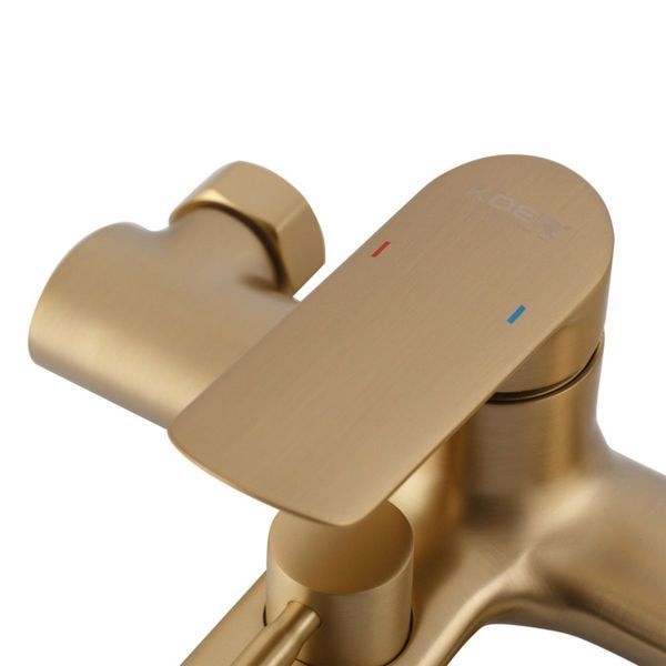 Комплект змішувачів KOER KB Gold 2 в 1: для ванни KB-40028-12 та умивальника KB-10028-12, латунь, матове золото KR307291 фото