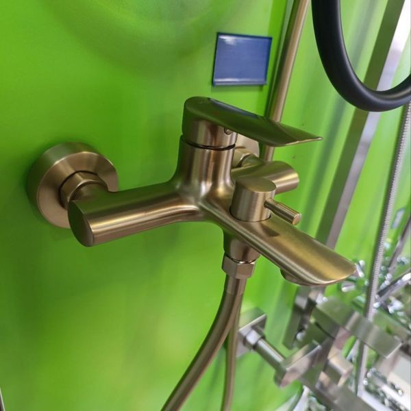 Комплект смесителей KOER KB Gold 2 в 1: для ванны KB-40028-12 и умывальника KB-10028-12, латунь, матовое золото KR307291 фото