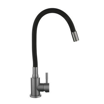 Змішувач для кухні Lidz Aria 015F3 (k35) з гнучким виливом LDARI015F3BGRP49564 Graphite/Black SD00055688 фото