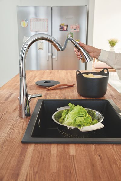 Композитна мийка для кухні Grohe K700U (31654AP0), чорна матова, 533х457х209 мм 31654AP0 фото