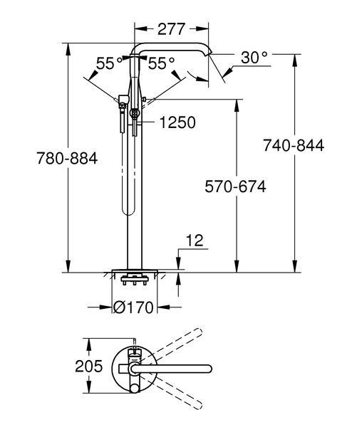 Смеситель для ванны напольного монтажа Grohe Essence New (25248001) 25248001 фото