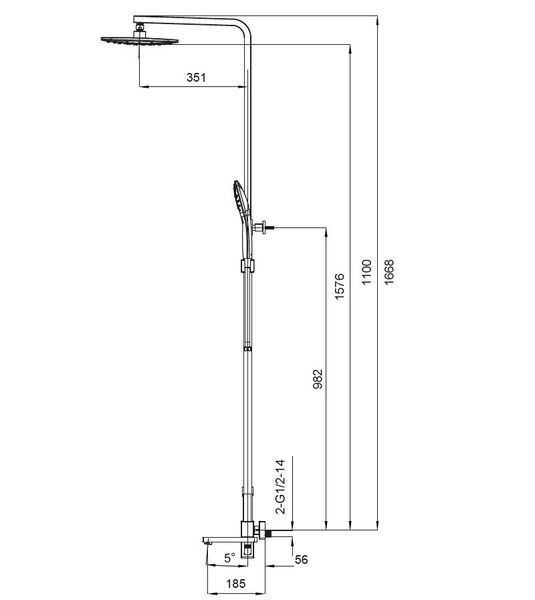 Душевая колонна со смесителем Koer KB-56009-05 (Цвет черный) (KR3507) KR3507 фото