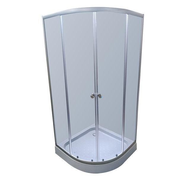 Душова кабіна з низьким піддоном Mixxus PLAIN SCT02-90x90x195-GR SATIN сіре тоноване скло 4мм (MI6898) MI6898 фото