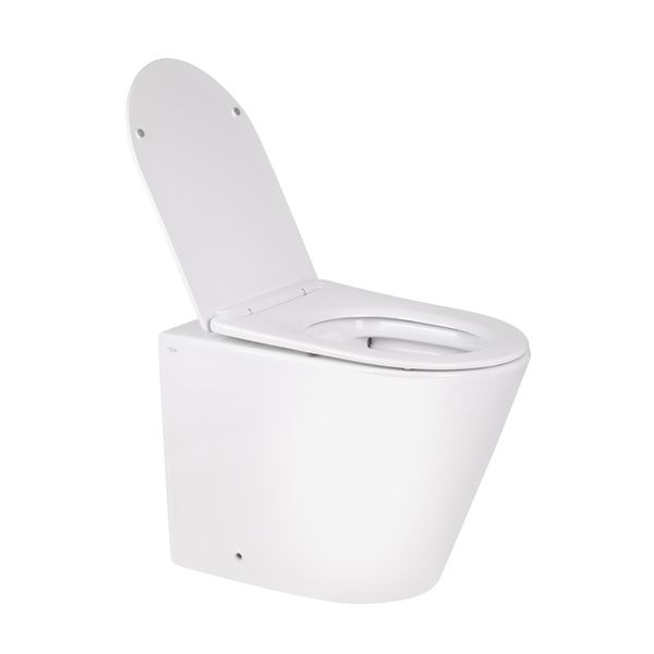 Унітаз підлоговий Qtap Swan безобідковий з сідінням Soft-close QT16223178W SD00045432 фото