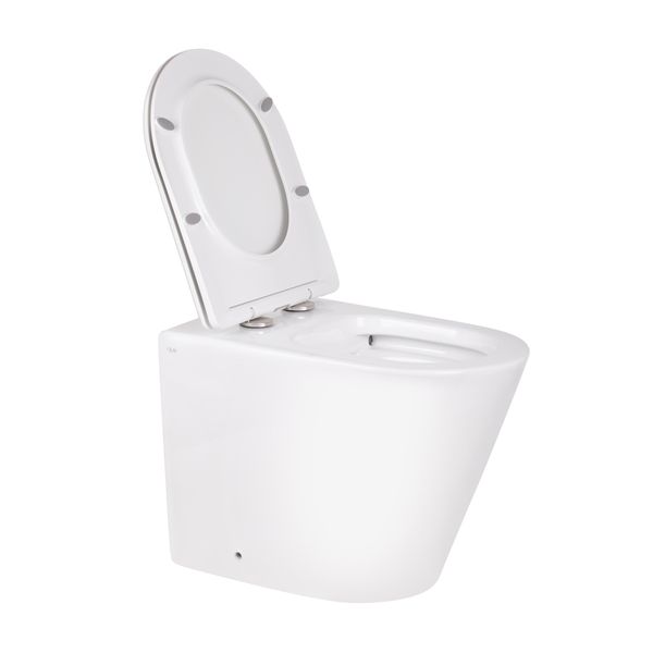 Унітаз підлоговий Qtap Swan безобідковий з сідінням Soft-close QT16223178W SD00045432 фото