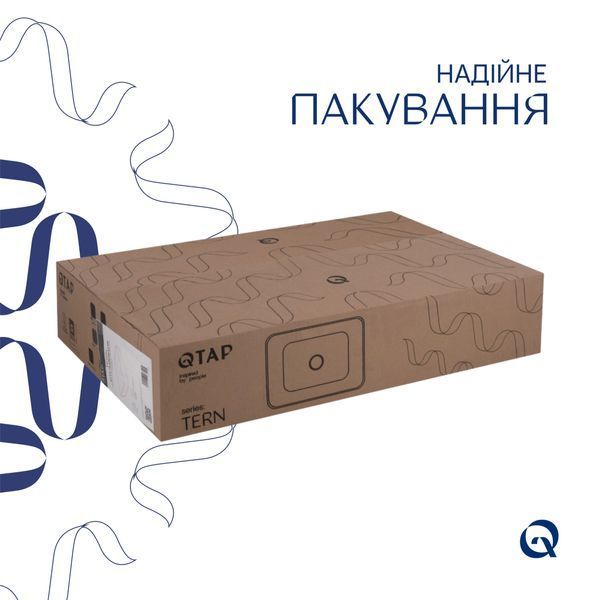 Комплект Qtap Tern: Раковина накладна прамокутна 600x400x110 мм WHITE + Донний клапан PU02 SD00053427 фото