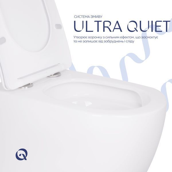 Унитаз подвесной Qtap Robin Ultra Quiet безободковый с сиденьем Soft-close 520x365x365 мм WHITE SD00052888 фото