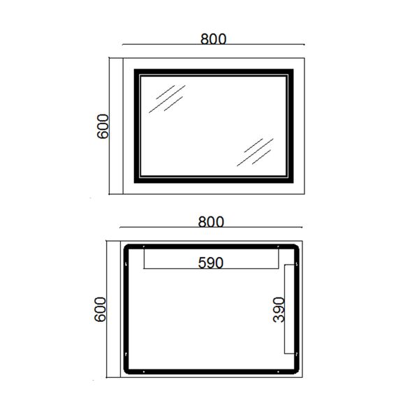 Зеркало Qtap Cardinal 600х800 с LED-подсветкой Touch, с антизапотеванием, с диммером, рег. темп. цвета (3000-6500K) Reverse QT0478C6080 SD00052325 фото