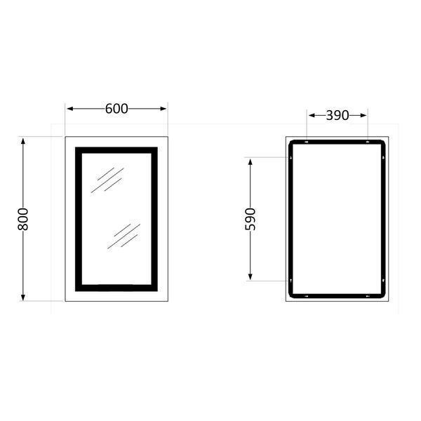 Зеркало Qtap Cardinal 600х800 с LED-подсветкой Touch, с антизапотеванием, с диммером, рег. темп. цвета (3000-6500K) QT0478C6080 SD00052325 фото