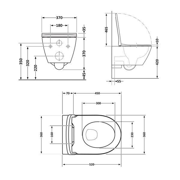 Унитаз подвесной Qtap Robin Ultra Quiet безободковый с сиденьем Soft-close 520x365x365 мм WHITE SD00052888 фото