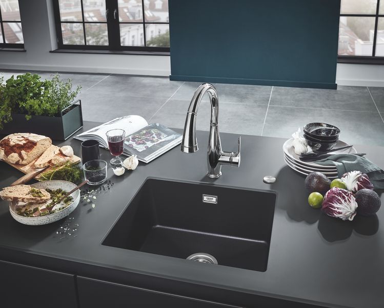 Композитна мийка для кухні Grohe K700U (31654AP0), чорна матова, 533х457х209 мм 31654AP0 фото