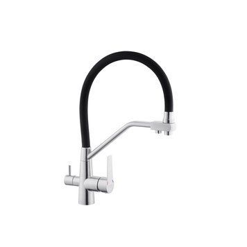 Смеситель для кухни с подключением к фильтру Kroner KRP Edelstahl Klassisch - ESG03817BLK CV027936 фото