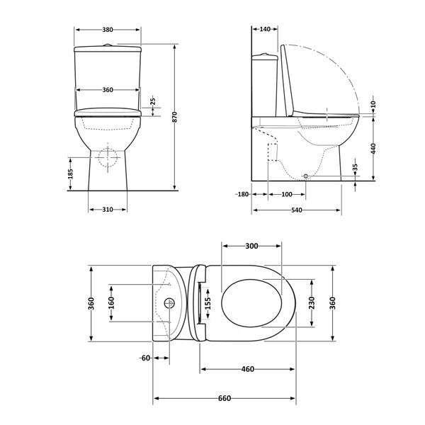 Унітаз підлоговий Qtap Robin Ultra Quiet безобідковий з сидінням Soft-close MATT BLACK QT13226083AMB SD00052566 фото