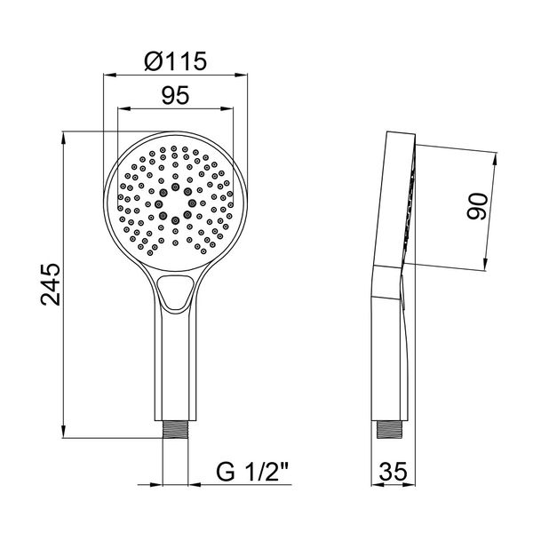 Лейка для ручного душа Qtap Rucni 120 мм округлая QTRUCA115O3KCW Chrome SD00041893 фото