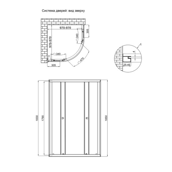 Душова кабіна Qtap Taurus CRM1011AC6 100х100 см, скло Clear 6 мм покриття CalcLess, без піддона SD00039706 фото