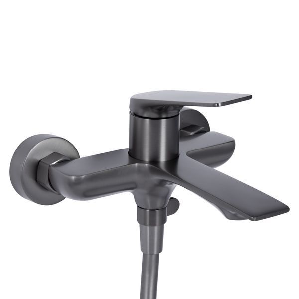 Змішувач для ванни Qtap Vlasta New (з душовим гарнітуром) QTVLA259GMB45643 Gunmetal Black PVD, латунь, графіт SD00051767 фото
