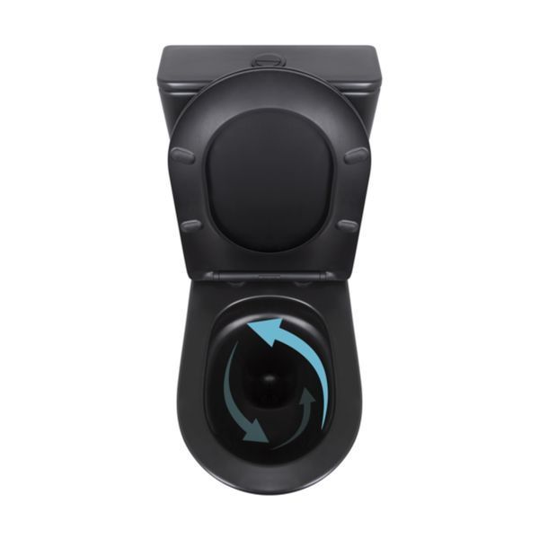Унітаз підлоговий Qtap Robin Ultra Quiet безобідковий з сидінням Soft-close MATT BLACK QT13226083AMB SD00052566 фото