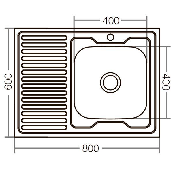 Кухонна мийка накладна ZerixZ8060R-06-160E (Satin) (ZX1617) ZX1617 фото