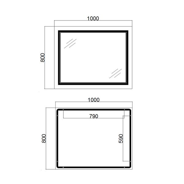 Зеркало Qtap Cardinal 1000х800 с LED-подсветкой Touch, с антизапотеванием, с диммером, рег. темп. цвета (3000-6500K) QT0478C10080 SD00052327 фото