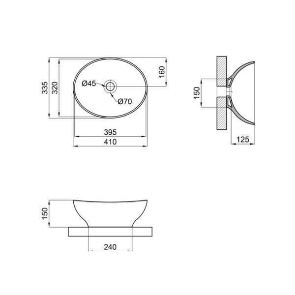 Раковина-чаша Qtap Dove 410x335x145 White QT06113078WN SD00052907 фото