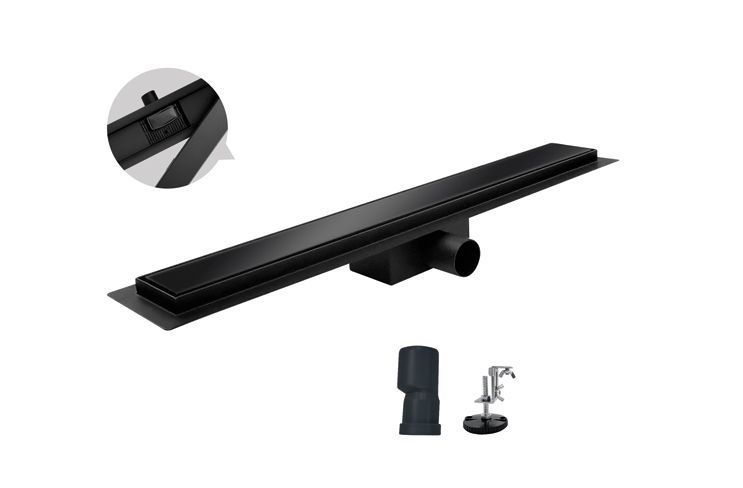Душевой трап из нержавеющей стали Koer FD08-70x500-Glass Black 70x500мм из стекл. панелью (KR5139) KR5139 фото