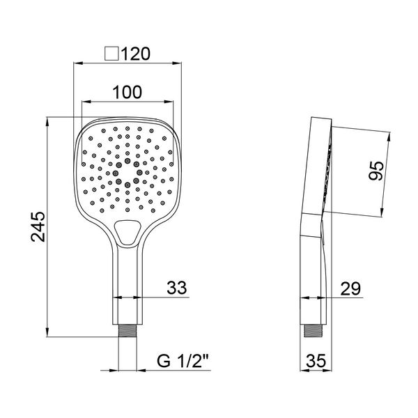 Лейка для ручного душа Qtap Rucni 120 мм округлая QTRUCA121N3KCW Chrome SD00041896 фото