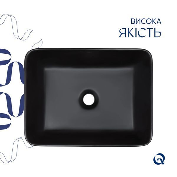 Раковина-чаша Qtap Tern 480х370х135 Matt black QT176069MB SD00052911 фото