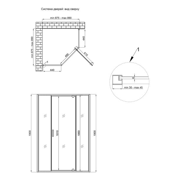 Душевая кабина Qtap Leo CRM10995-AC6 90х90 см, стекло Clear, CalcLess, 6 мм без поддона SD00039707 фото