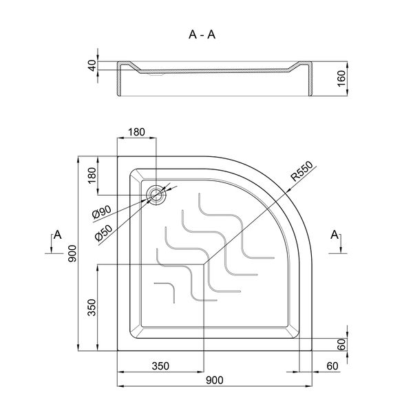 Душовий піддон Lidz Kupala ST90x90x16 SD00047001 фото