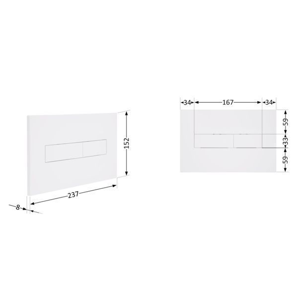 Клавіша змиву Qtap Standard 152x236x28 мм, White, лінійна QTSTD164W49471 SD00055595 фото