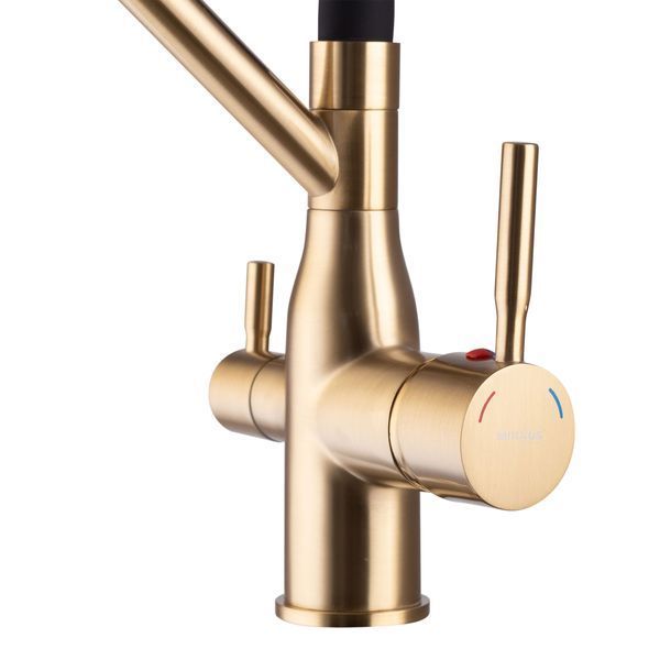 Смеситель для кухни MixxusPremium Gravity 021 BRUSHED GOLD REFL.BLACK (MI6981) MI6981 фото